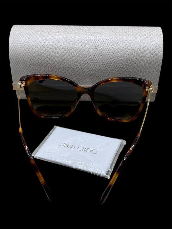 Jimmy Choo MACI/S 086 HA Cat Eye Sunglasses - Havana/Gold/Brown main image 7